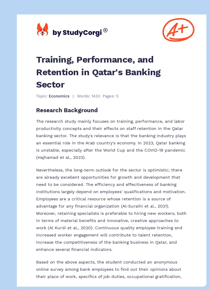 Training, Performance, and Retention in Qatar's Banking Sector. Page 1
