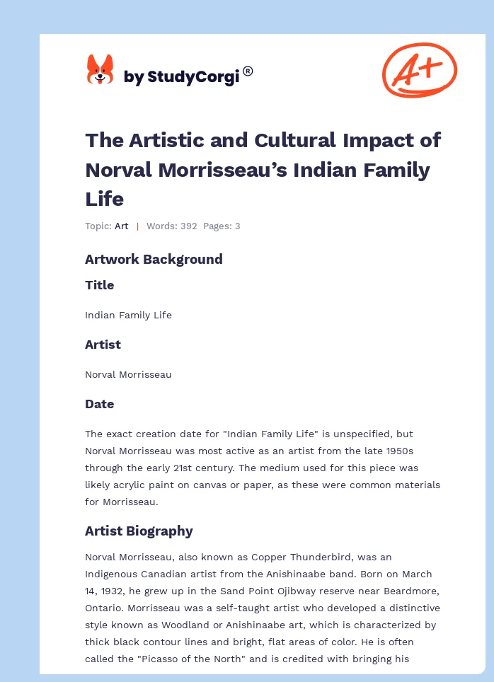 The Artistic and Cultural Impact of Norval Morrisseau’s Indian Family Life. Page 1