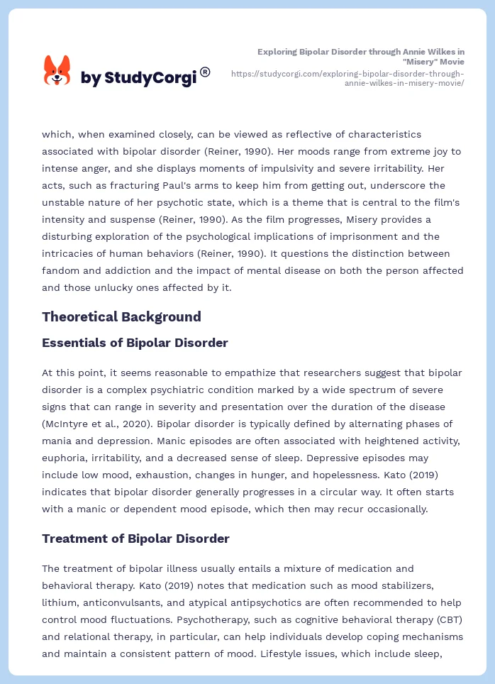 Exploring Bipolar Disorder through Annie Wilkes in "Misery" Movie. Page 2
