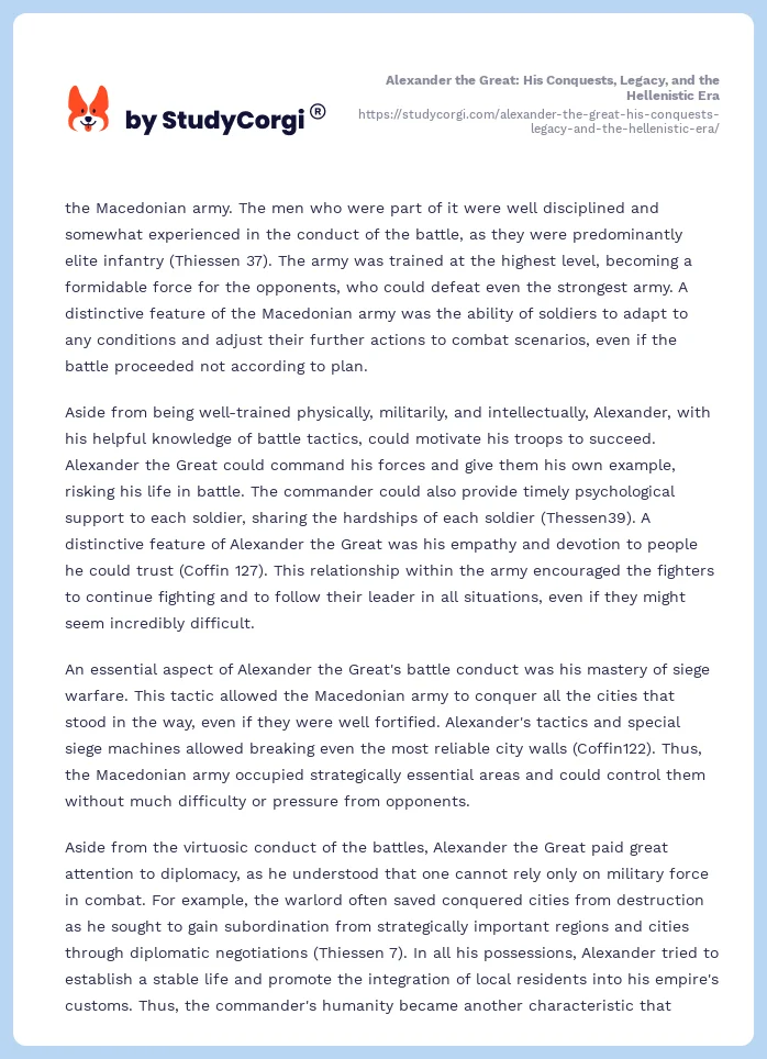 Alexander the Great: His Conquests, Legacy, and the Hellenistic Era. Page 2