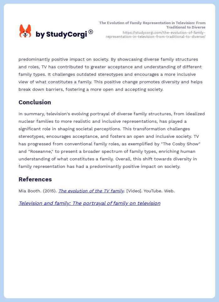 The Evolution of Family Representation in Television: From Traditional to Diverse. Page 2