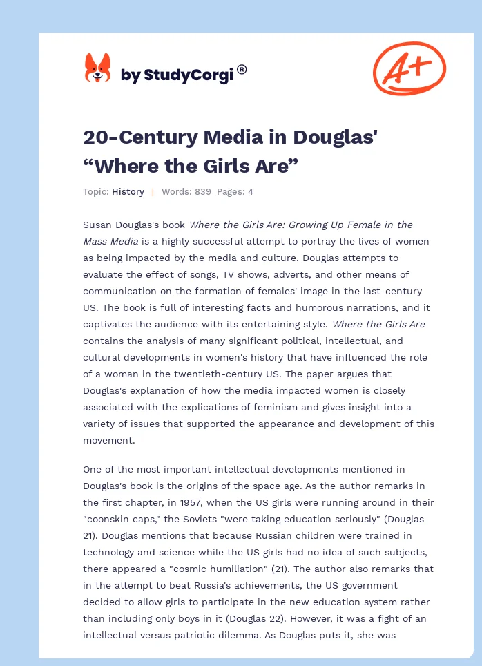 20-Century Media in Douglas' “Where the Girls Are”. Page 1