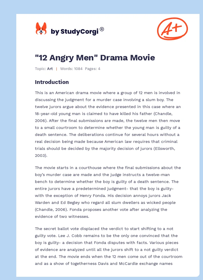"12 Angry Men" Drama Movie. Page 1