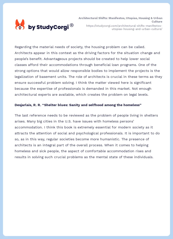 Architectural Shifts: Manifestos, Utopias, Housing & Urban Culture. Page 2