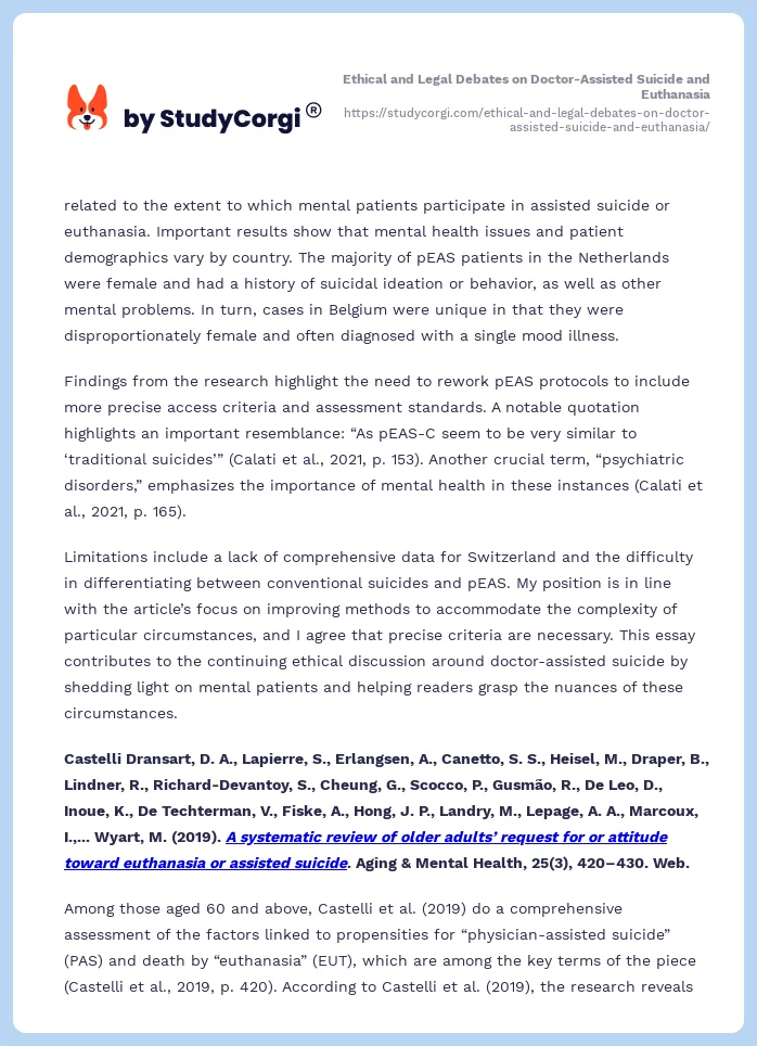 Ethical and Legal Debates on Doctor-Assisted Suicide and Euthanasia. Page 2