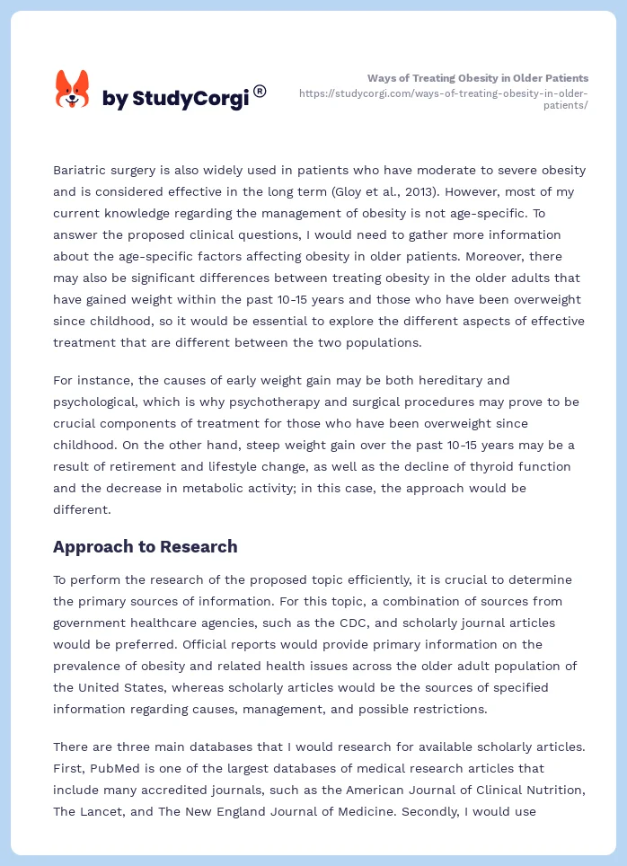 Ways of Treating Obesity in Older Patients. Page 2