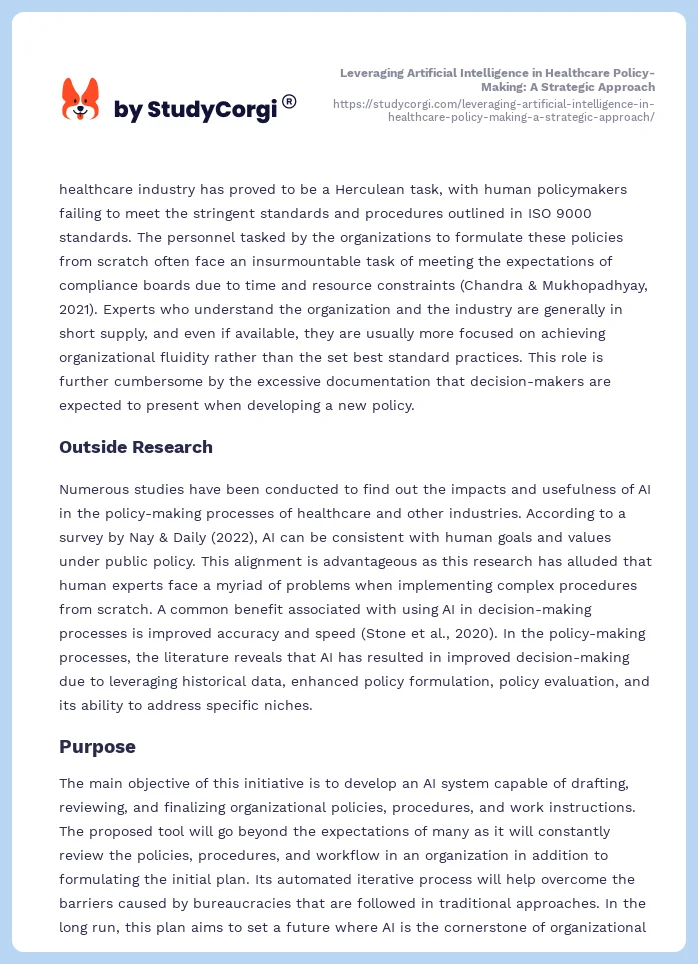 Leveraging Artificial Intelligence in Healthcare Policy-Making: A Strategic Approach. Page 2