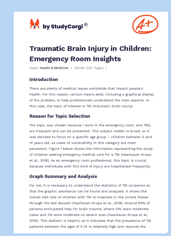 Traumatic Brain Injury in Children: Emergency Room Insights. Page 1
