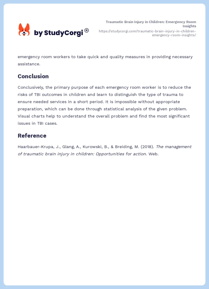 Traumatic Brain Injury in Children: Emergency Room Insights. Page 2
