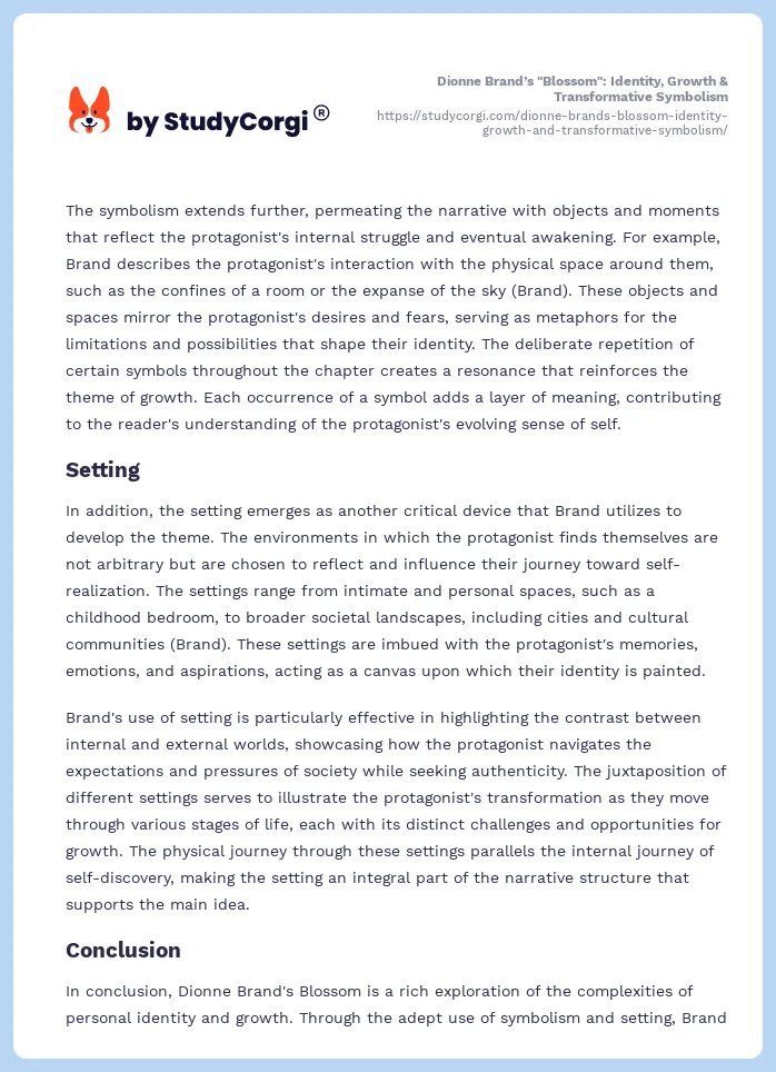 Dionne Brand’s "Blossom": Identity, Growth & Transformative Symbolism. Page 2