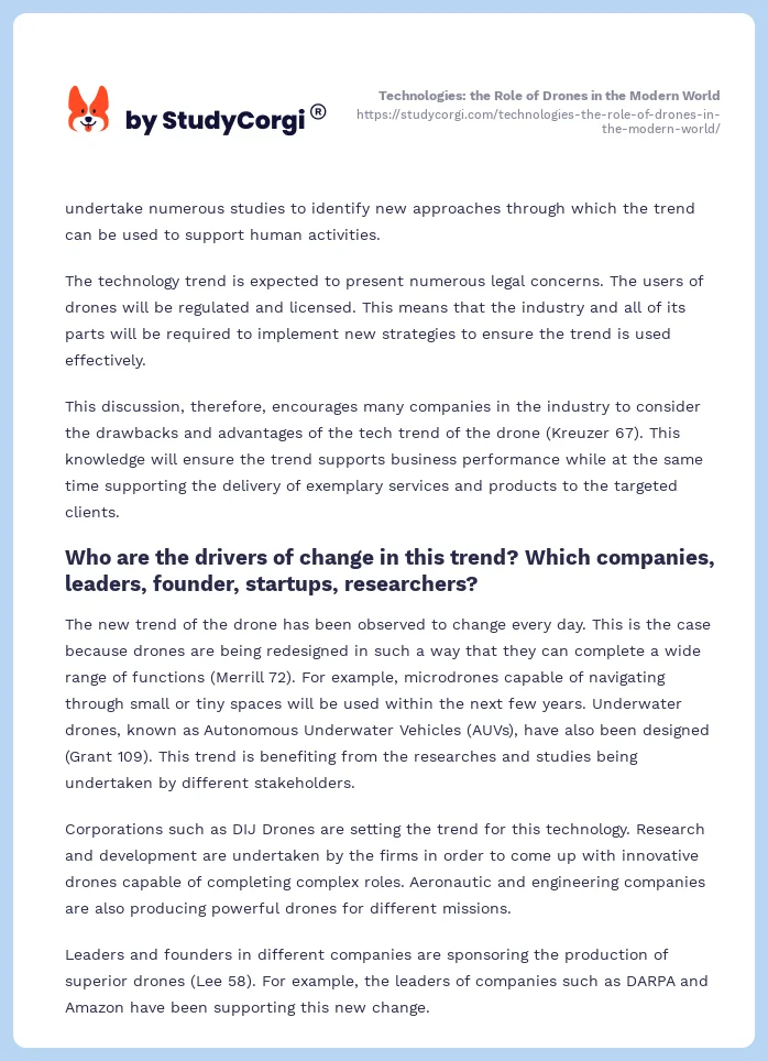 Technologies: the Role of Drones in the Modern World. Page 2