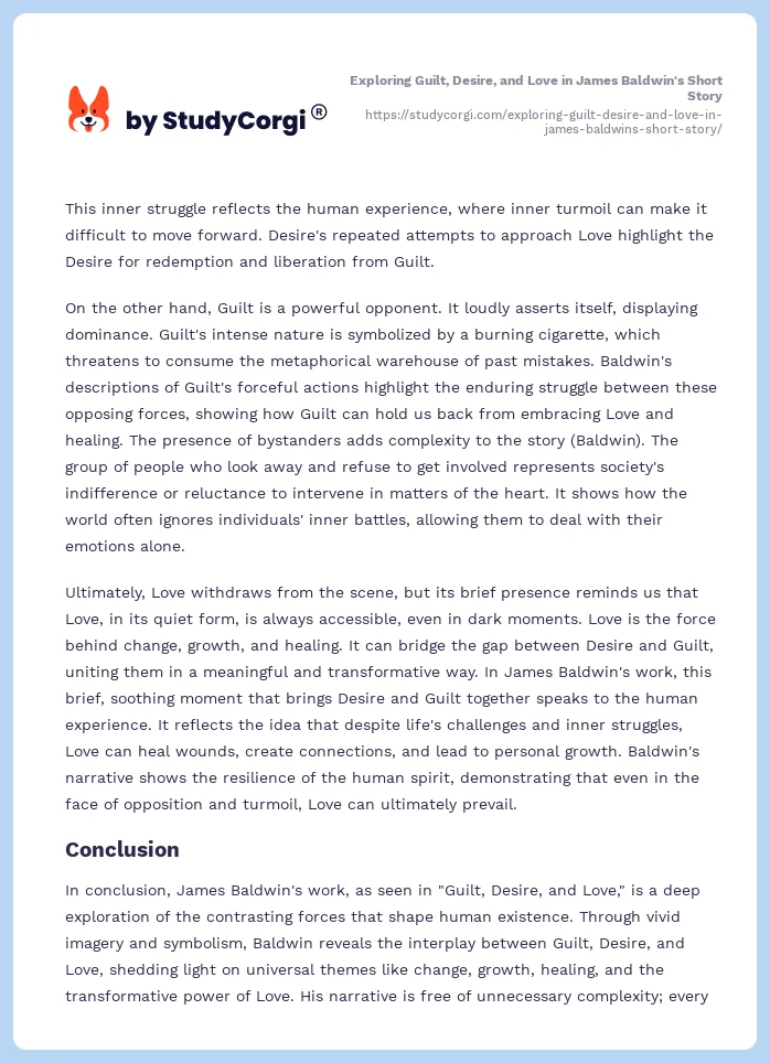 Exploring Guilt, Desire, and Love in James Baldwin's Short Story. Page 2