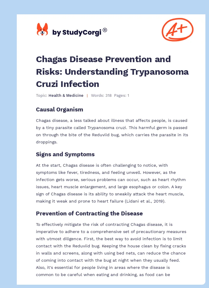 Chagas Disease Prevention and Risks: Understanding Trypanosoma Cruzi Infection. Page 1