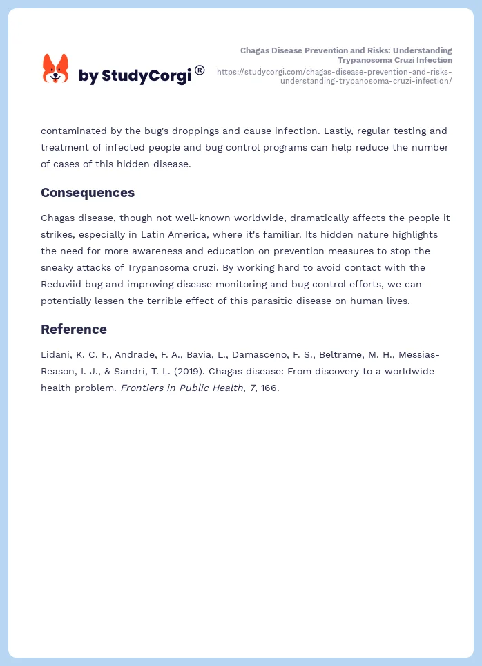 Chagas Disease Prevention and Risks: Understanding Trypanosoma Cruzi Infection. Page 2
