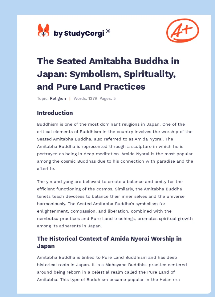 The Seated Amitabha Buddha in Japan: Symbolism, Spirituality, and Pure Land Practices. Page 1