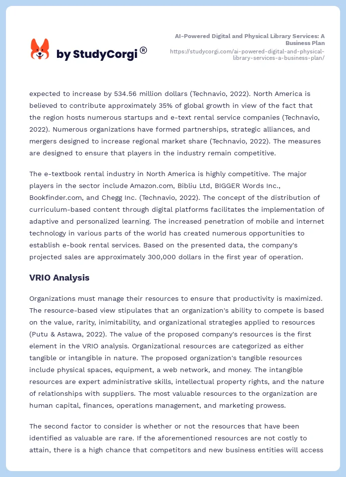 AI-Powered Digital and Physical Library Services: A Business Plan. Page 2