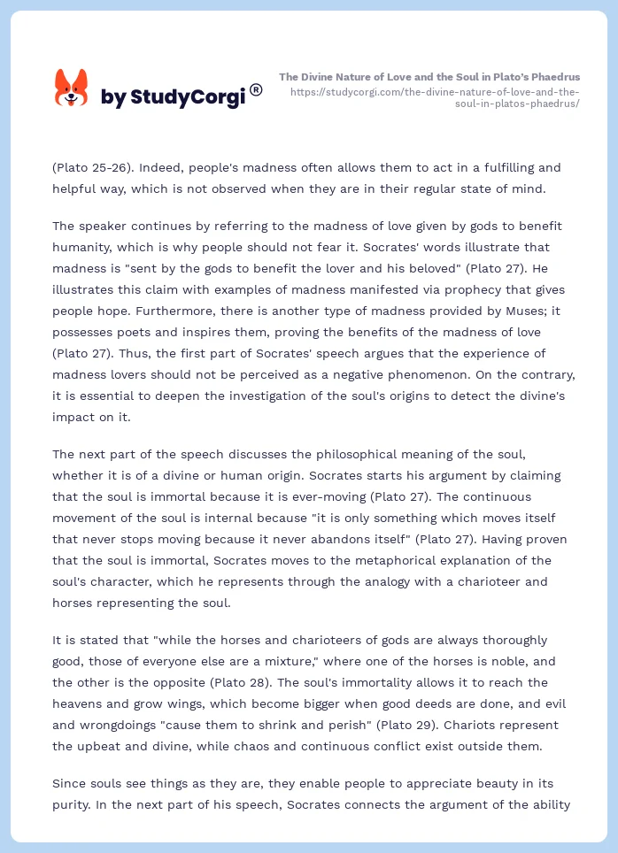 The Divine Nature of Love and the Soul in Plato’s Phaedrus. Page 2