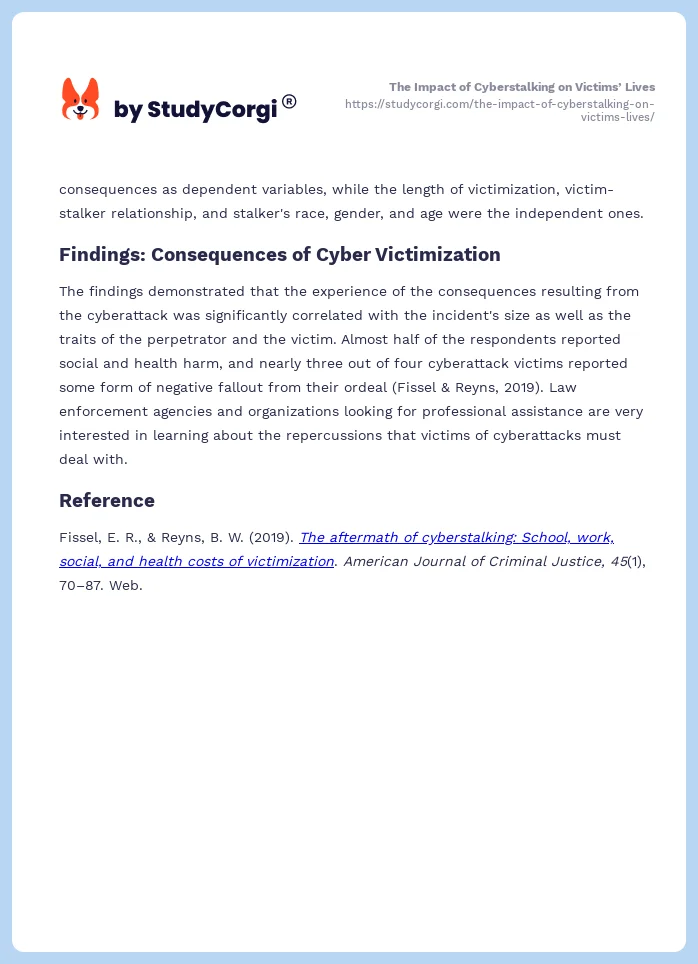 The Impact of Cyberstalking on Victims’ Lives. Page 2
