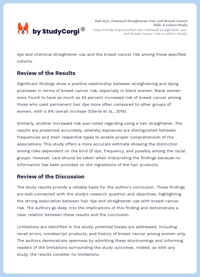 Hair Dye, Chemical Straightener Use, and Breast Cancer Risk: A Cohort Study. Page 2
