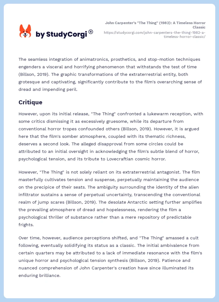 John Carpenter’s "The Thing" (1982): A Timeless Horror Classic. Page 2