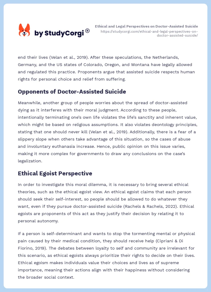 Ethical and Legal Perspectives on Doctor-Assisted Suicide. Page 2