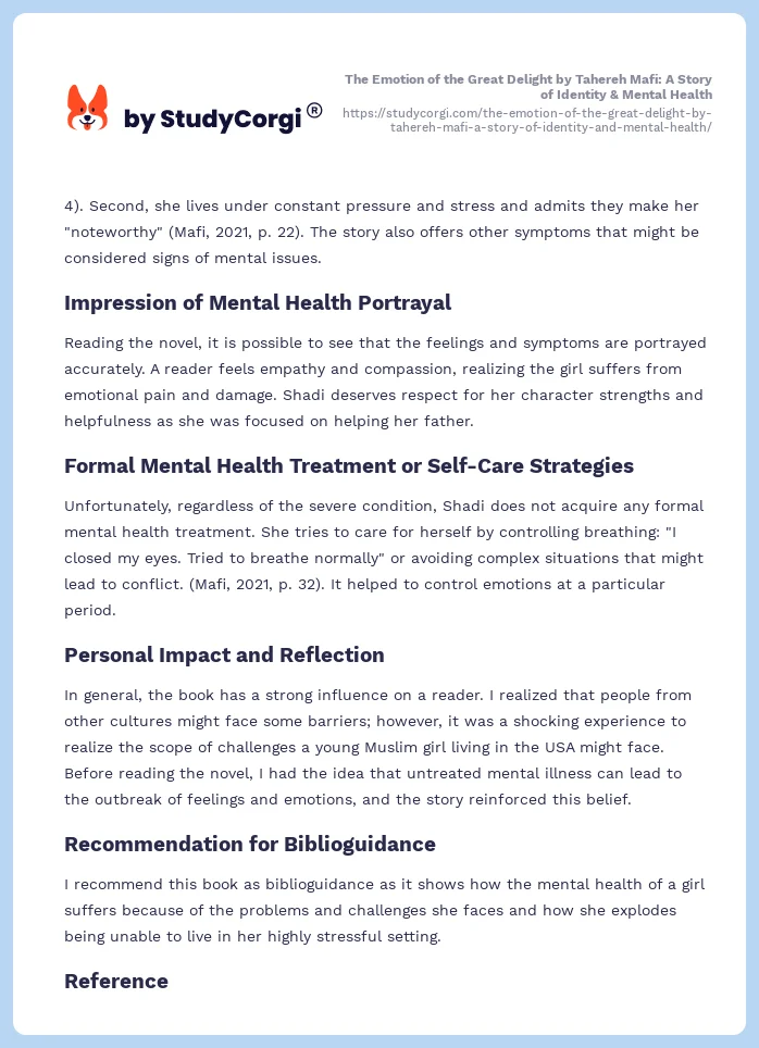 The Emotion of the Great Delight by Tahereh Mafi: A Story of Identity & Mental Health. Page 2
