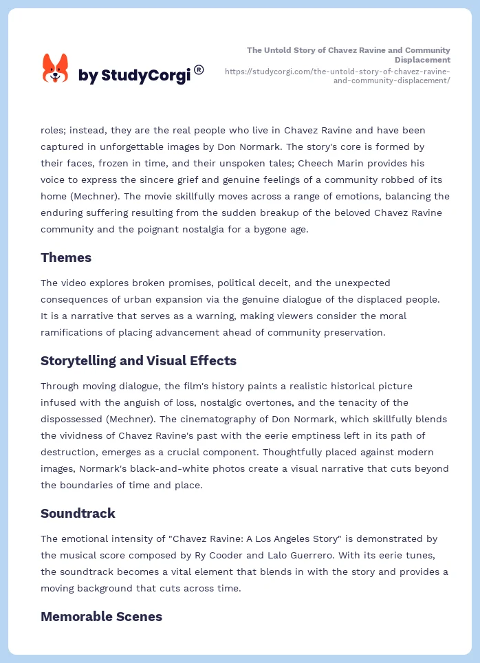 The Untold Story of Chavez Ravine and Community Displacement. Page 2