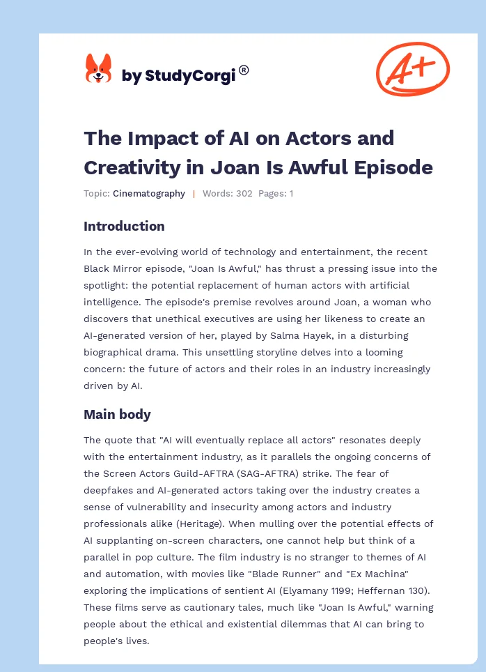 The Impact of AI on Actors and Creativity in Joan Is Awful Episode. Page 1