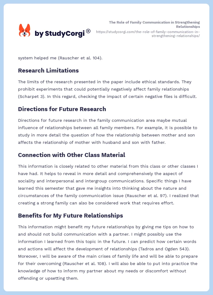 The Role of Family Communication in Strengthening Relationships. Page 2