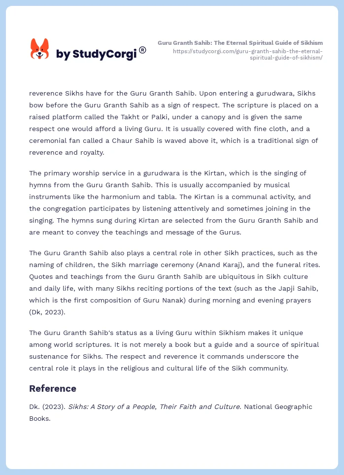 Guru Granth Sahib: The Eternal Spiritual Guide of Sikhism. Page 2