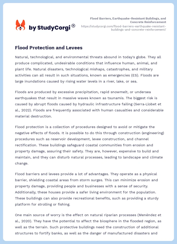 Flood Barriers, Earthquake-Resistant Buildings, and Concrete Reinforcement. Page 2
