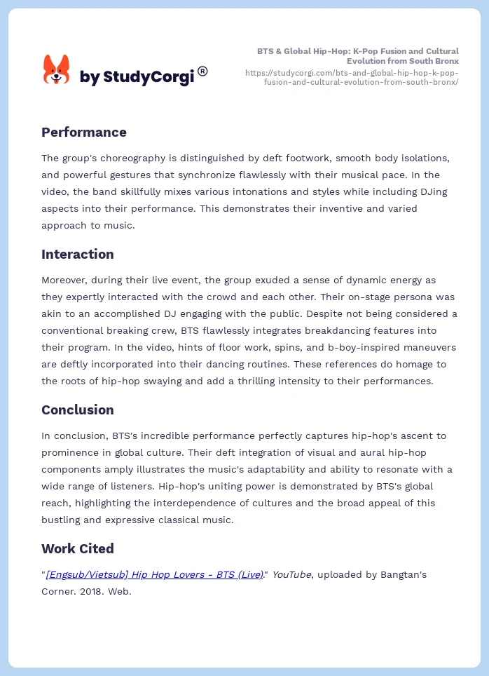 BTS & Global Hip-Hop: K-Pop Fusion and Cultural Evolution from South Bronx. Page 2