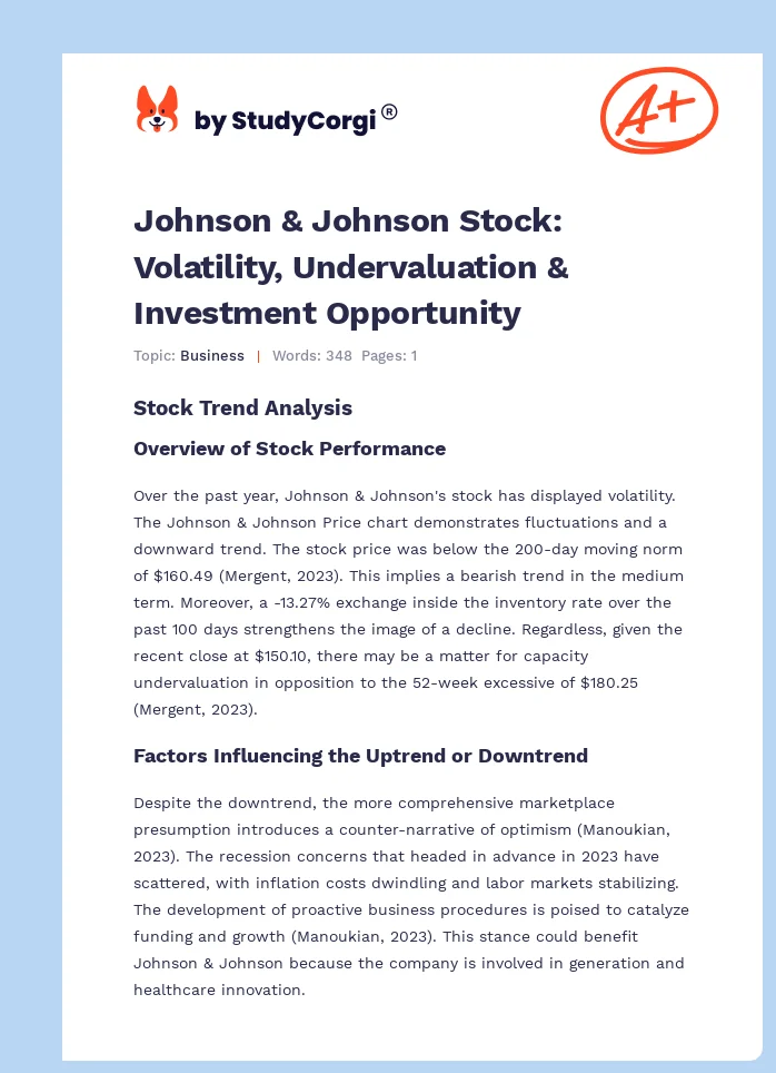 Johnson & Johnson Stock: Volatility, Undervaluation & Investment Opportunity. Page 1