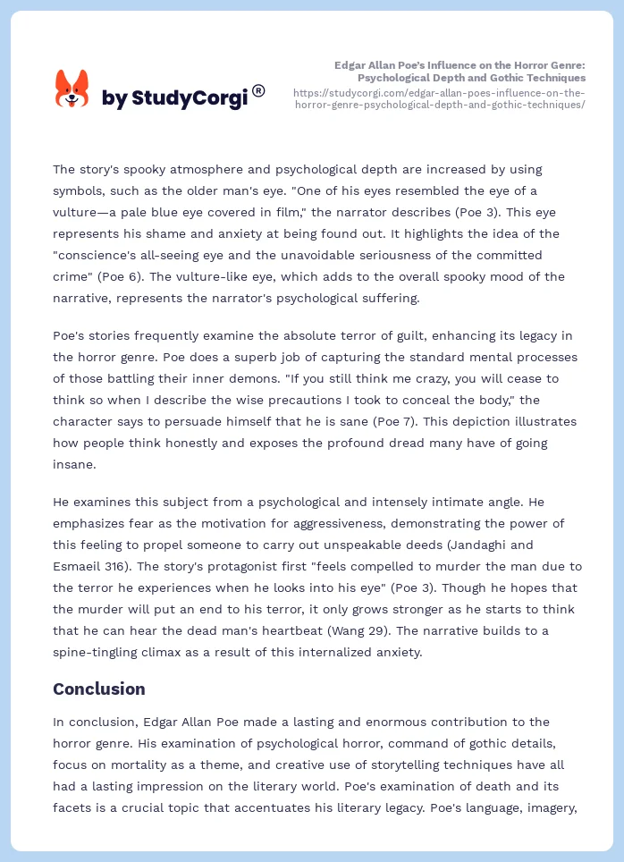 Edgar Allan Poe’s Influence on the Horror Genre: Psychological Depth and Gothic Techniques. Page 2