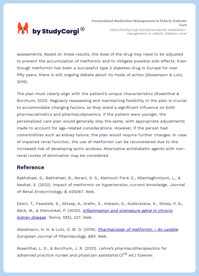 Personalized Medication Management in Elderly Diabetic Care. Page 2