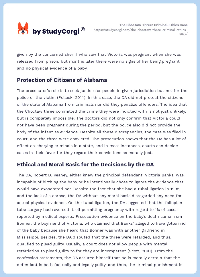 The Choctaw Three: Criminal Ethics Case. Page 2