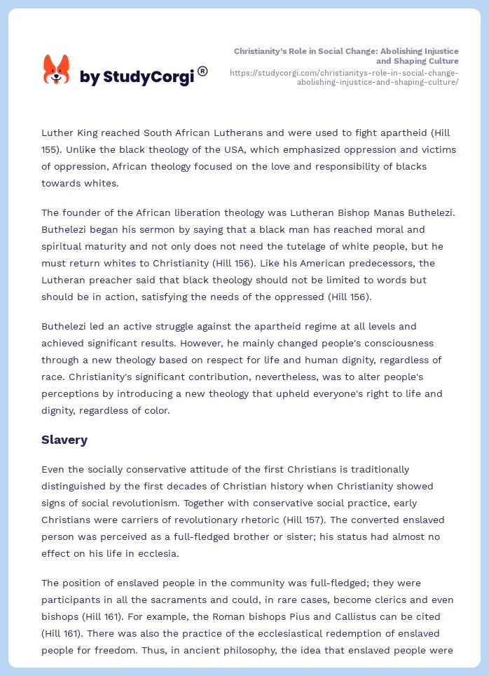 Christianity’s Role in Social Change: Abolishing Injustice and Shaping Culture. Page 2