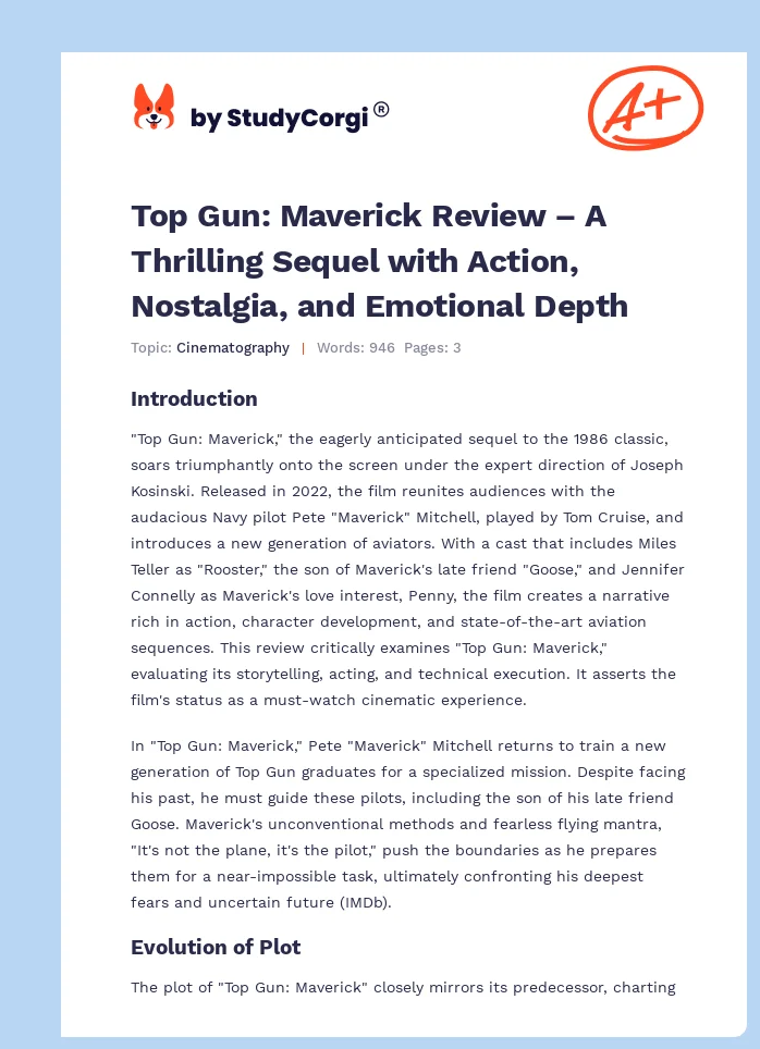 Top Gun: Maverick Review – A Thrilling Sequel with Action, Nostalgia, and Emotional Depth. Page 1