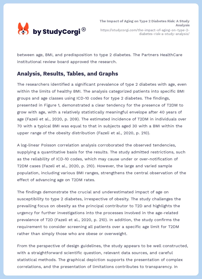 The Impact of Aging on Type 2 Diabetes Risk: A Study Analysis. Page 2
