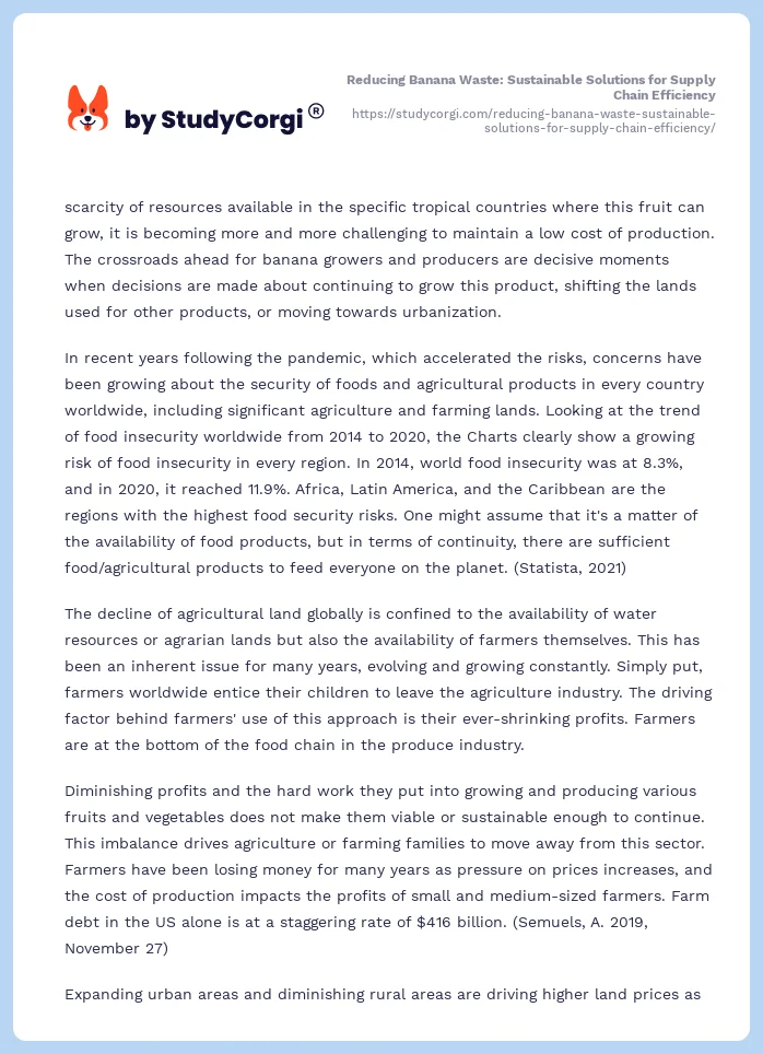 Reducing Banana Waste: Sustainable Solutions for Supply Chain Efficiency. Page 2