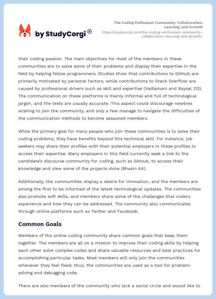 The Coding Enthusiast Community: Collaboration, Learning, and Growth. Page 2