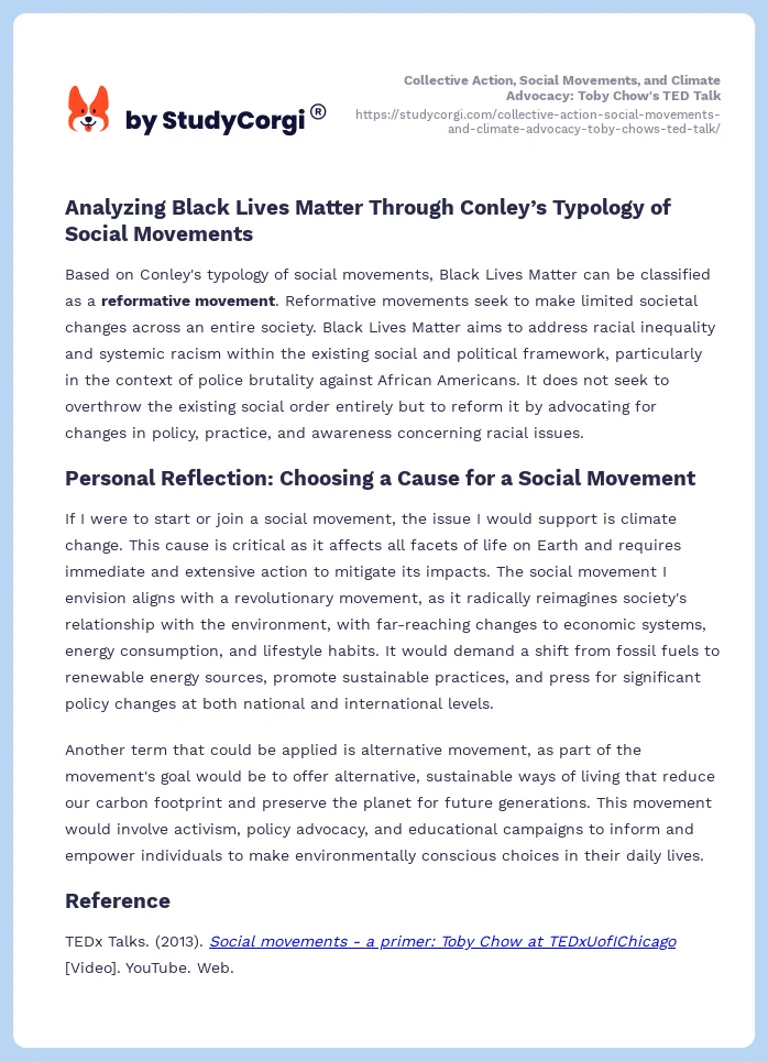 Collective Action, Social Movements, and Climate Advocacy: Toby Chow's TED Talk. Page 2