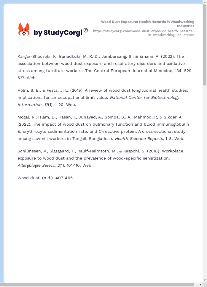 Wood Dust Exposure: Health Hazards in Woodworking Industries. Page 2