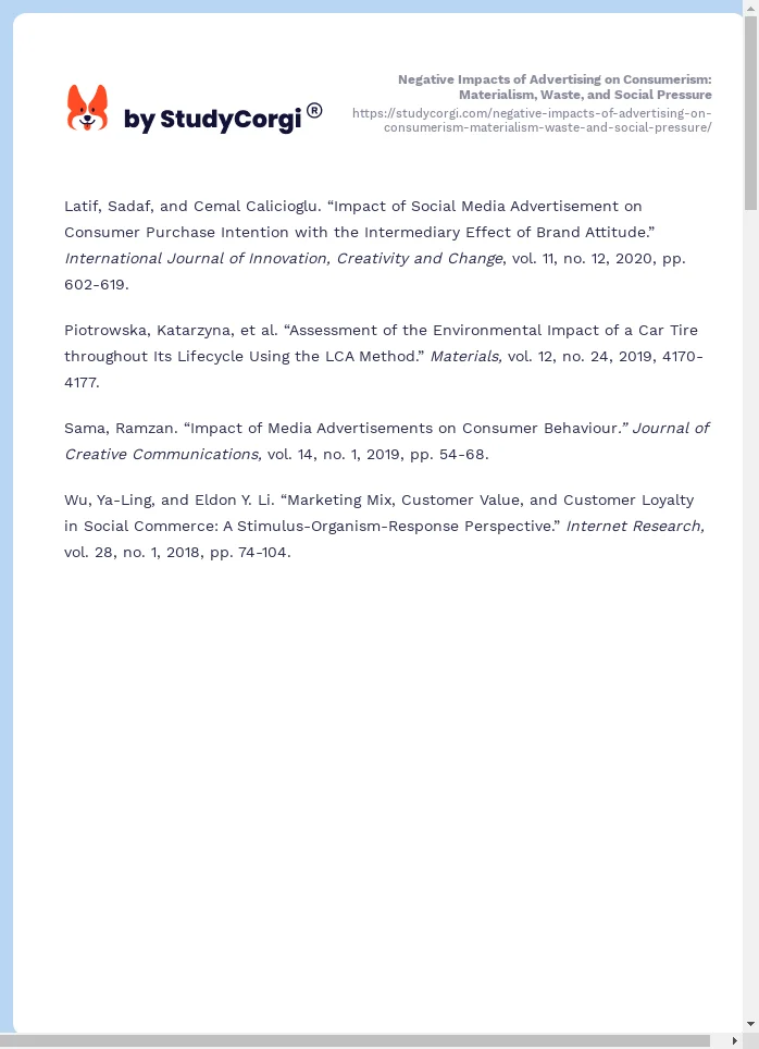 Negative Impacts of Advertising on Consumerism: Materialism, Waste, and Social Pressure. Page 2