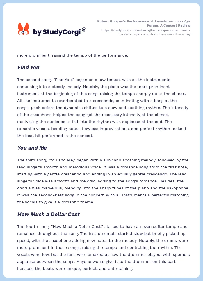 Robert Glasper's Performance at Leverkusen Jazz Age Forum: A Concert Review. Page 2