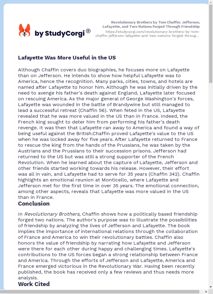 Revolutionary Brothers by Tom Chaffin: Jefferson, Lafayette, and Two Nations Forged Through Friendship. Page 2