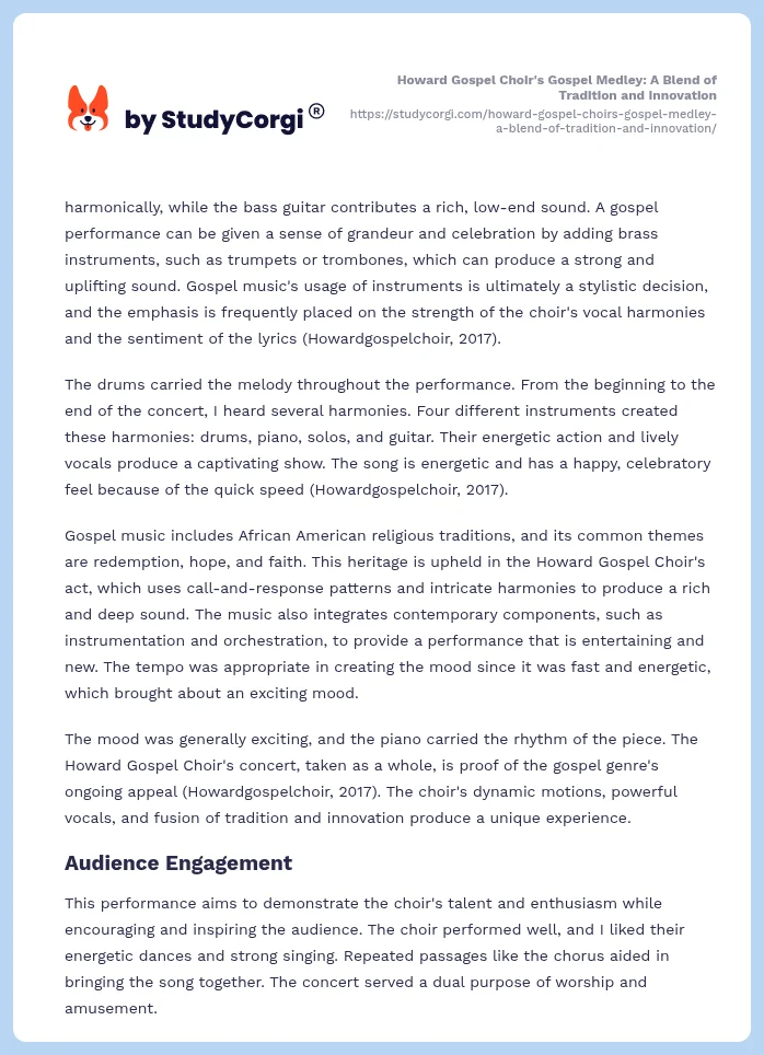 Howard Gospel Choir's Gospel Medley: A Blend of Tradition and Innovation. Page 2