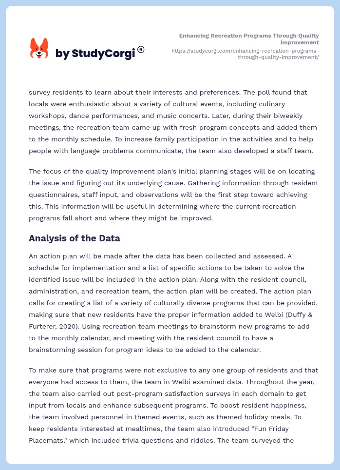 Enhancing Recreation Programs Through Quality Improvement. Page 2