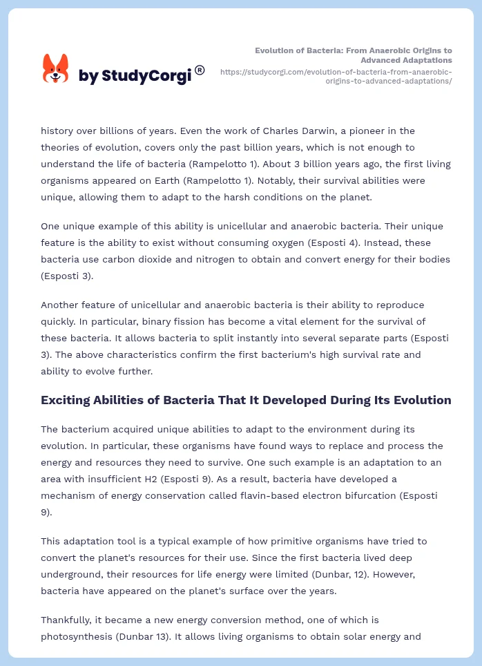 Evolution of Bacteria: From Anaerobic Origins to Advanced Adaptations. Page 2