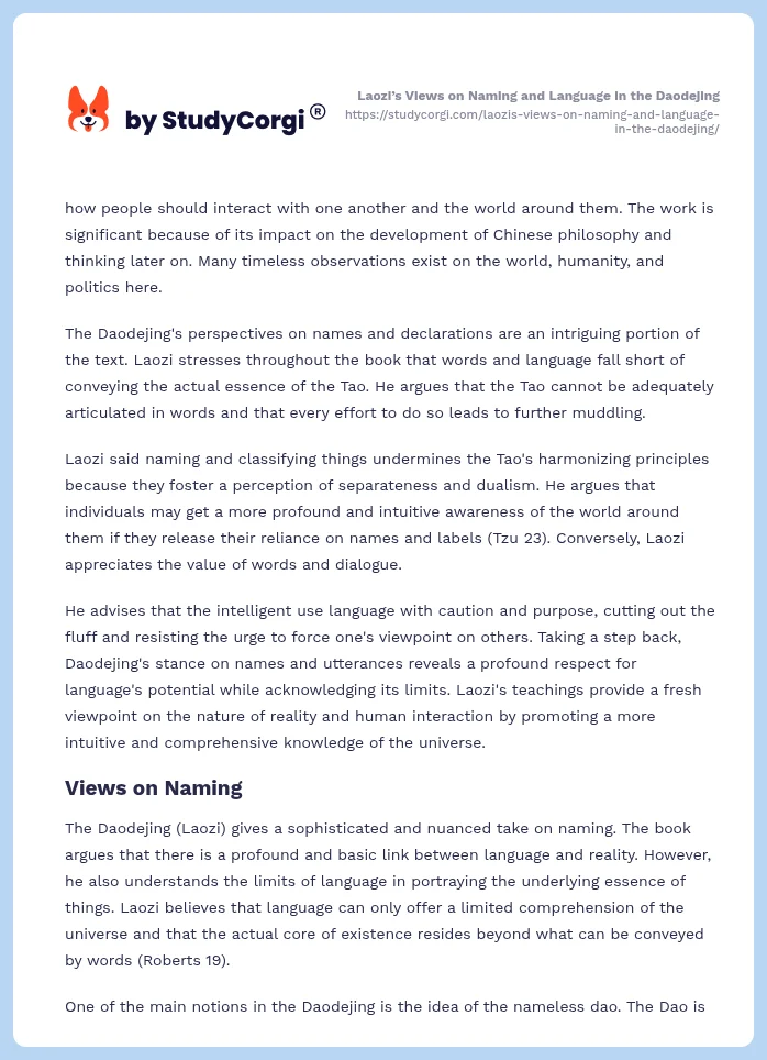 Laozi’s Views on Naming and Language in the Daodejing. Page 2